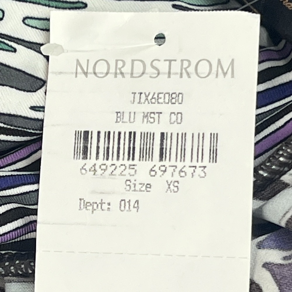 BCBGMaxazria Halter Dress Women's Size XS Babydoll Purple Graphic Print NWT - Picture 5 of 9